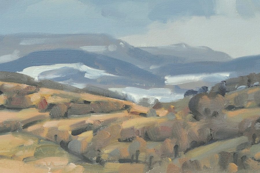 Trente janvier, Roches de Mariol, huile sur toile, 50x75cm, 2015
