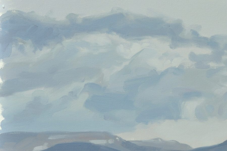 Trente janvier, Roches de Mariol, huile sur toile, 50x75cm, 2015