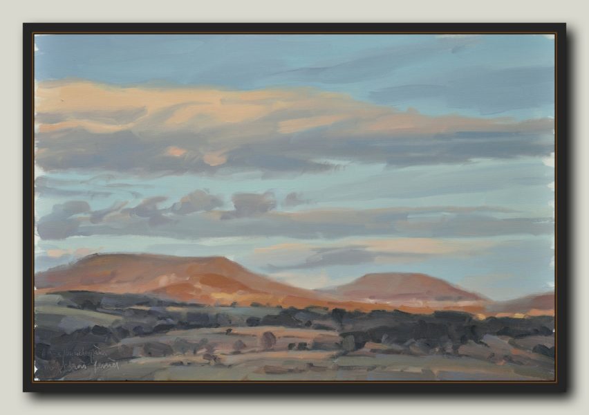 Vingt-trois février, lumière du soir, huile sur toile, 50x75cm, 2015