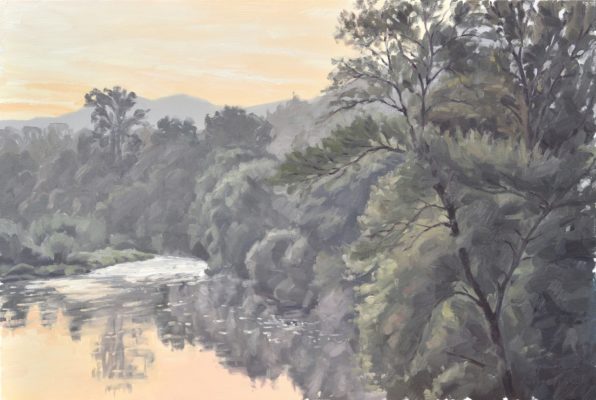 vingt-neuf septembre, la Loire à Lavoûte, huile sur toile, 81x121cm, 2018