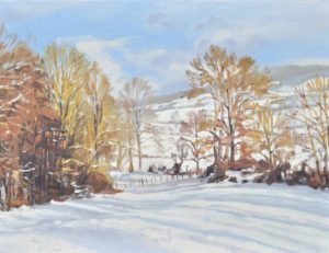 Vingt-sept janvier, neige à Saint Vincent, huile sur toile, 50x70cm, 2019