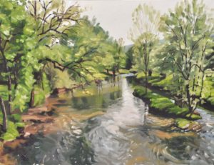 Onze mai, Saint Victor sur Ouche, lumière du matin, huile sur toile, 60x90cm, 2019