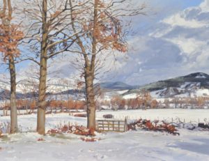 Vingt-six janvier, neige à Saint-Vincent, huile sur toile, 89x130cm, 2019, collection privée NL