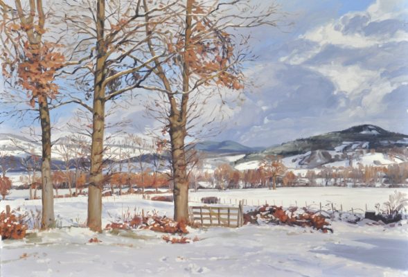 Vingt-six janvier, neige à Saint-Vincent, huile sur toile, 89x130cm, 2019, collection privée NL