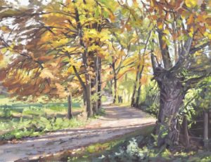 Vingt-sept octobre, chemin à saint-vincent, huile sur toile, 60x92cm, 2019, collection privée DE