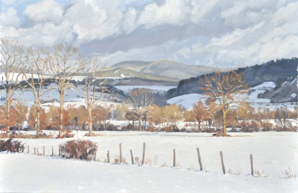 Vingt-quatre janvier, neige à Saint Vincent, huile sur toile, 60 x 92 cm, 2020, collection privée KOR
