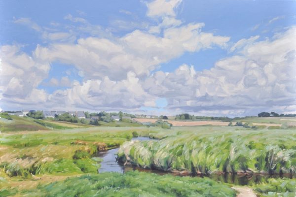 Marais en Bretagne, huile sur toile, 87,5 x 130 cm, 2020