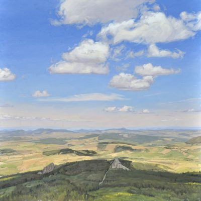 Ciel d'été, sommet du Mont Mézenc, huile sur toile, 120 x 120 cm, 2020