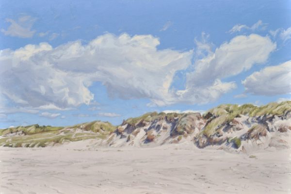 Nuages au-dessus des dunes, huile sur toile, 108 x 162 cm, 2021