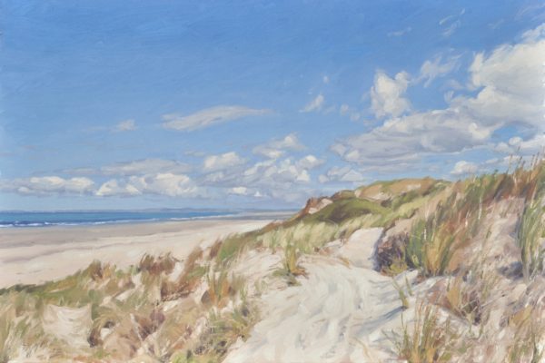 Du haut des dunes, Bretagne, huile sur toile, 60 x 92 cm, 2020