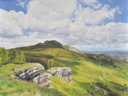 Quatorze juin, le Mont Mézenc, huile sur toile, 150 x 200 cm, 2020