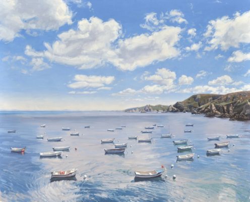 Port de Brézellec, Bretagne, huile sur toile, 130 x 162 cm, 2021