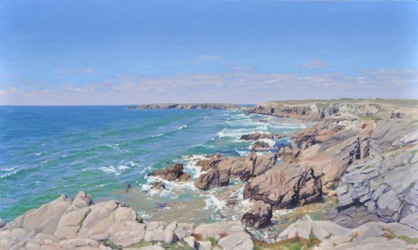 Côte sauvage de Quiberon, Port Bara, huile sur toile, 97 x 162 cm, 2022