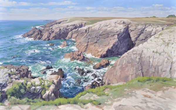 Côte sauvage de Quiberon, Port Kehau, huile sur toile, 101 x 162 cm, 2022