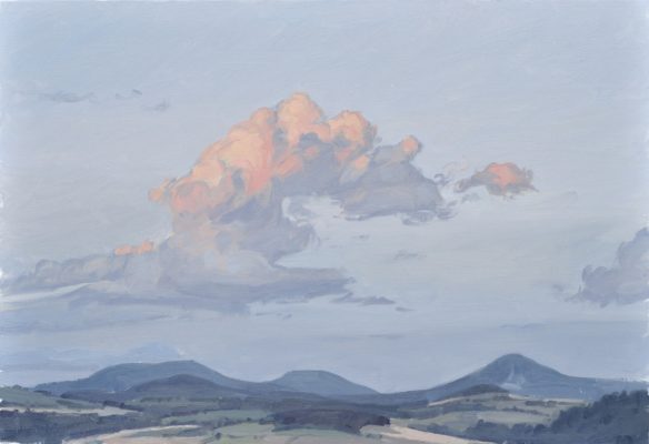 Dix juillet, dernière lueur du soleil, huile sur toile, 50 x 73 cm, 2023