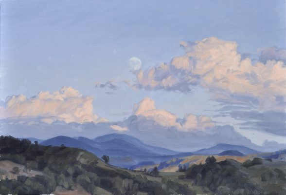 Dix-sept septembre, lever de lune, huile sur toile, 50 x 73 cm, 2023