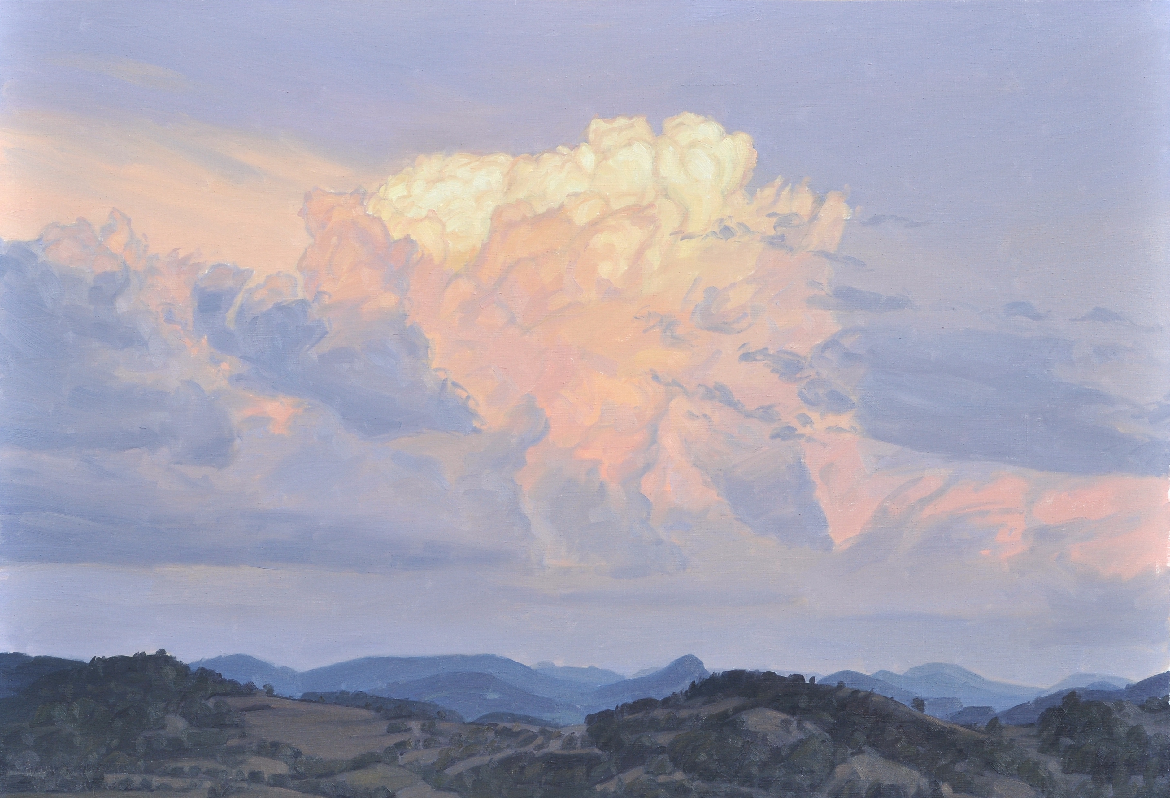 Cinq août, crépuscule sur les monts du Velay