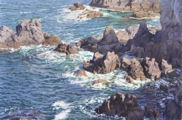Bretagne, rochers, huile sur toile, 61 x 92 cm, 2025