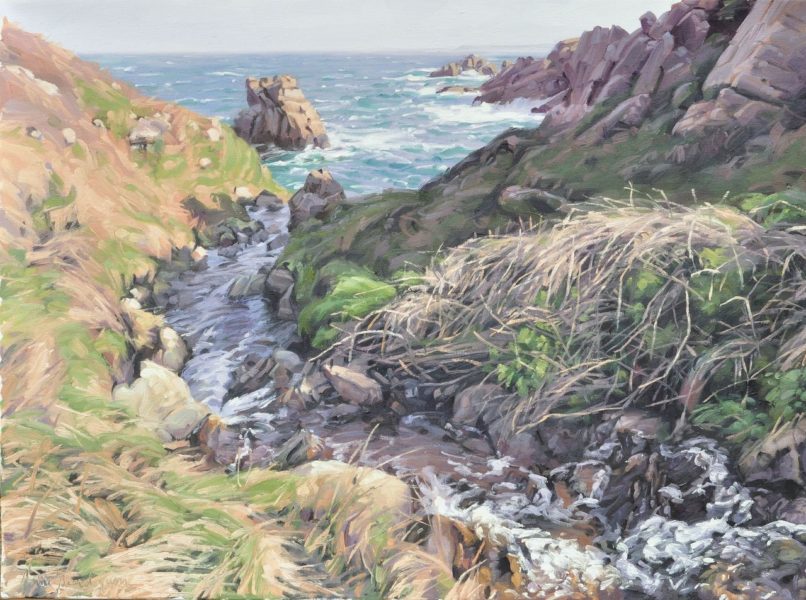 Bretagne, ruisseau côtier, huile sur toile, 60 x 81 cm, 2025