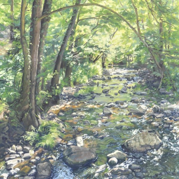 La Sumène, huile sur toile, 122 x 122 cm, 2024