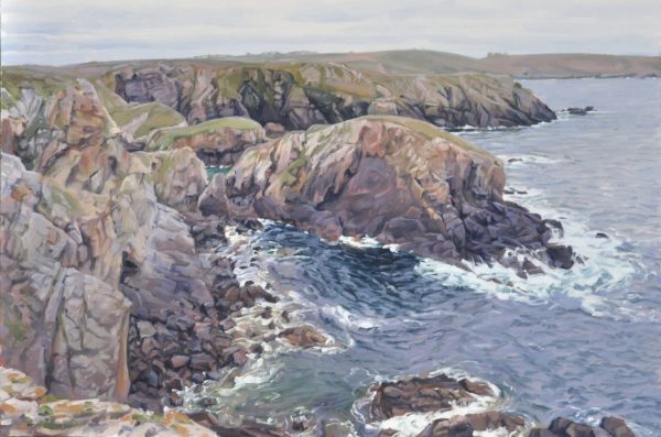 La pointe du Van, ciel gris, huile sur toile, 73 x 110 cm, 2025