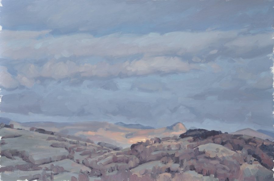 Vingt-huit mars, Roches de Mariol, soir, huile sur toile, 80 x 120 cm, 2015