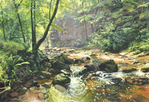 Lumière du matin sur la Sumène, huile sur toile, 89 x 130, 2026, vendue 2026.jpg