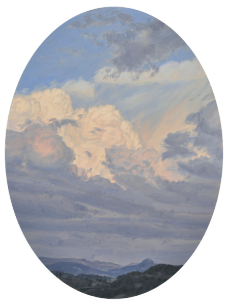 Ciel en élévation - 31 juillet, 21h, huile sur toile, 130 x 97 cm, 2026