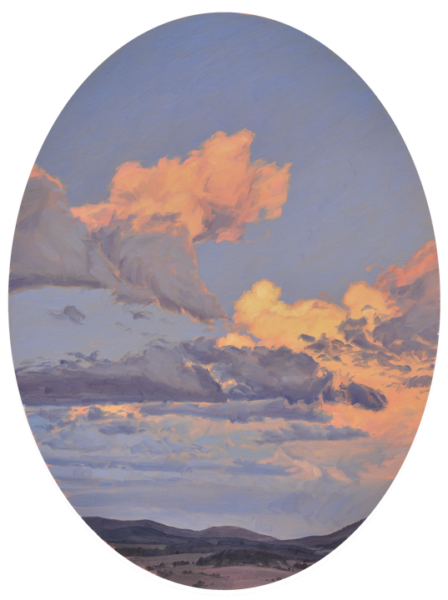 Ciel en élévation - 7 septembre, 20h, huile sur toile, 130 x 97 cm, 2026